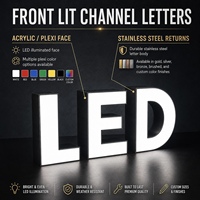 Enseignes lumineuses professionnelles de haute qualité : lettres 3D LED à éclairage frontal pour signalétique de restaurants, salles de sport, spas et boulangeries
