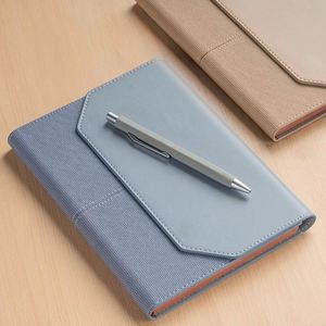 Porte-stylo pliable en cuir PU A5 de haute qualité, 100 feuilles, pour bureau, reliure cousue, fermeture magnétique, multicolore - Product Image 3