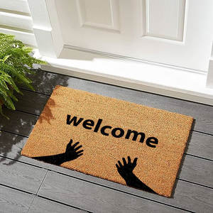 <b>Coconut</b> Palm Doormat Rectangle Non-Slip Welcome Friends Entryway <b>Mat</b> For Front Door Home Use - Product Image 3
