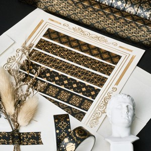 เทปวาชิลายทองคำดำ Foreign Trade Source ชุด 20 ม้วน ปั๊มร้อน ตกแต่งสมุดบันทึก DIY - Product Image 2