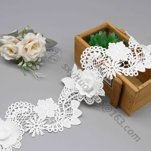 定制设计8厘米水溶刺绣蕾丝面料白色 - Product Image 2