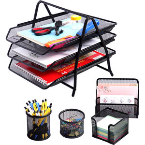 Foska Office durevole 5 pz Set supporto per archiviazione Desktop per l'organizzazione di penne a lettera matite pennarelli note e graffette - Product Image 3