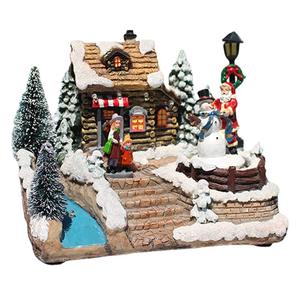 Hotselling Christmas Glow <span class=keywords><strong>petite</strong></span> <span class=keywords><strong>maison</strong></span> avec musique résine artisanat autres décorations de Noël - Product Image 2