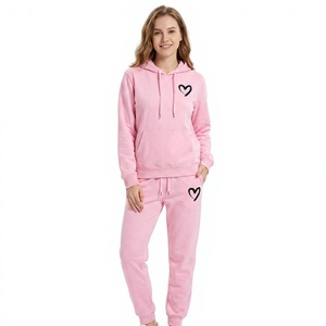 Premium Quality Women's Oversized <b>Jumper</b> <b>Pullover</b> Sweat Suit High Quality Fleece Cotton Two Piece Wide Women's Tracksuit - Product Image 2