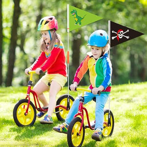 Nouveau drapeau de sécurité transfrontalier pour vélo d'enfant, drapeau de guidon en ruban, en PVC, forme triangulaire, détachable - Product Image 2