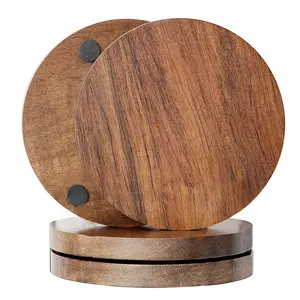 फ्लाईवुड रसोई बबूल की लकड़ी के कोस्टर लकड़ी के डिंक कोस्टर गोल लकड़ी के कोस्टर की आपूर्ति करती है