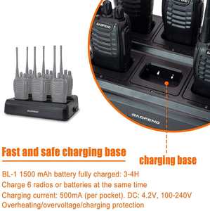 Cargador de Walkie Talkie, cargador de seis vías Base de cargador de unidad múltiple para Walkie Talkies de 777S 666S <span class=keywords><strong>Retevis</strong></span> 1. 1 88ST Plus - Product Image 4
