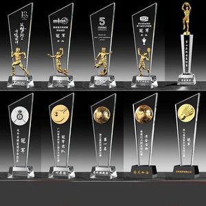 उच्च गुणवत्ता वाले खेल प्रीमियम ट्रोफेई पुरस्कार क्रिस्टल ट्रॉफी धातु क्रिस्टल ग्लास ऐक्रेलिक पुरस्कार ट्रॉफी - Product Image 2