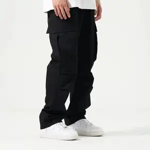 Custom Mens Loose Baggy Jogger Hip Hop Pantalones largos Pantalones Heavy Chino Multi bolsillo de algodón de gran tamaño Cargo Pantalones