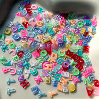 Ensemble de 360 breloques pour ongles, 26 lettres de l'alphabet anglais, style macaron, en résine 3D, dégradé, accessoires de décoration d'ongles DIY, 24 compartiments