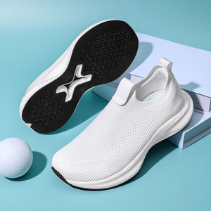 Chaussures à enfiler <span class=keywords><strong>pour</strong></span> hommes, respirantes, en maille extensible, à bout large, décontractées, confortables, avec logo personnalisé, style marche, chaussures larges - Product Image 3