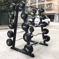 Barre d'haltères d'équipement de gymnastique commerciale logo personnalisable ensembles d'haltères fixes en caoutchouc de levage de poids libres de gymnastique
