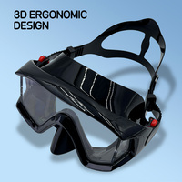 Masque de plongée panoramique professionnel à trois panneaux, étanche, anti-buée, pour la plongée en apnée, la plongée libre, lunettes de natation pour adultes