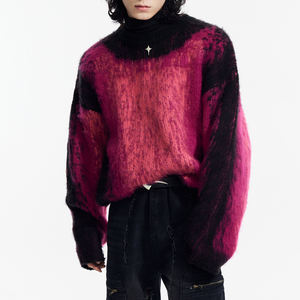 OEM y ODM personalizado Color de bloqueo de los hombres de algodón de moda suéter de cuello redondo de punto - Product Image 1