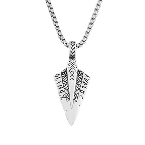 Yunnique-collar con colgante de flecha de acero inoxidable para hombre, estilo vikingo, diseño tribal de doble cara, joyería de regalo, cadena de 60cm - Product Image 5
