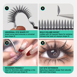 Tour comique confortable d'une journée Faux cils Application rapide Ailes comiques Greffe <span class=keywords><strong>de</strong></span> <span class=keywords><strong>racines</strong></span> Peinture gratuite Imperméable Faux cils - Product Image 3