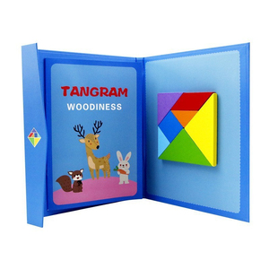 Tangram magnétique WH, aides pédagogiques pour l'éducation préscolaire, conçues pour les élèves du primaire, blocs de puzzle en bois - Product Image 1