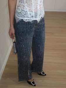 T-shirt estiva da donna a maniche corte con inserti in pizzo, girocollo aderente, stile estetico per uscire - Product Image 3