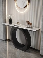 Nouvelle Table d'entrée minimaliste en marbre pour salon ou couloir d'hôtel Table d'angle élégante en métal