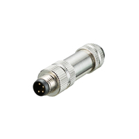 Conector Industrial M8 de 4 Pines para Montaje en Panel, Código A, IP67, Impermeable, Hembra, con Arnés de Cables