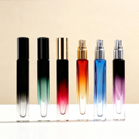 Flacon de parfum rectangulaire de luxe en verre de 10 ml, vide et rechargeable, emballage de parfum personnalisé avec logo couleur, impression sérigraphique pour marque de parfum