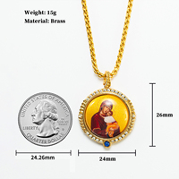 Pendentif en émail fait main Jésus et Vierge Marie, icône orthodoxe en émail, icône byzantine orthodoxe, bijoux religieux en gros