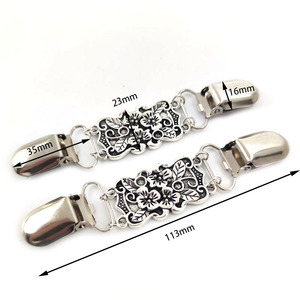 Deepeel KY299 Metal Decorative Garment <strong>Clips</strong> Antique <strong>Silver</strong> Retro Buttons for Cardigan Sweaters &amp; Shirts - Product Image 2
