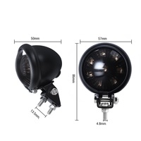 Feu arrière de moto LED rouge style Cafe Racer 12V en fer de haute qualité, universel, pour frein et stop