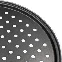 Bandeja para Hornear Pizza Antiadherente de Acero al Carbono, Perforada, Ecológica, de 11 Pulgadas y 1.5 cm de Profundidad, para Accesorios de Cocina
