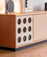 Meuble TV moderne en bois massif avec rangement au sol pour petit appartement, chambre, salon - Style hôtelier et salle à manger, écologique