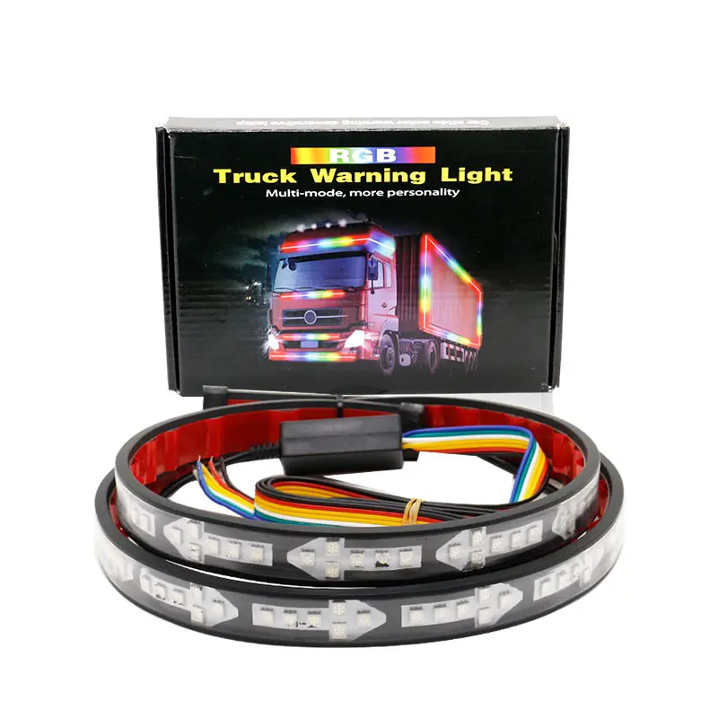 Tira de luces LED flexibles de advertencia para coche, 12V 24V, a prueba de agua
