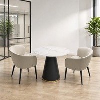 Ensemble de table et chaises de réunion de bureau modernes en gros, plateau en pierre frittée pour salle de conférence, livraison directe