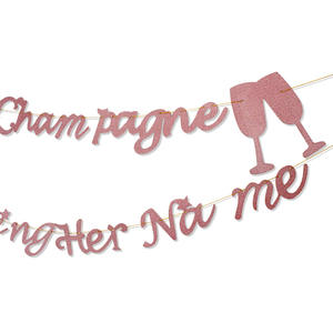 Verres en or rose Pop the pour le champagne <span class=keywords><strong>Elle</strong></span> change de nom Bannière en papier pailleté Fournitures de décoration pour enterrement de vie de garçon - Product Image 1