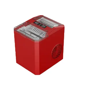 12kg/24h 9 Cubes Ice Maker Machine Portable Ice Maker Ready in 8 Mins Plastic small size bullet sharp red ice maker