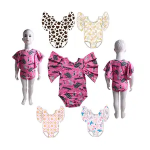 Nouveau design de combinaison d'automne à manches courtes pour bébés, garçons et filles, barboteuse d'été en gros