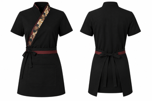 Uniforme de restaurant japonais pour serveuse, 65% polyester 35% coton, style kimono, robe tablier respirante, logo personnalisé OEM ODM - Product Image 2