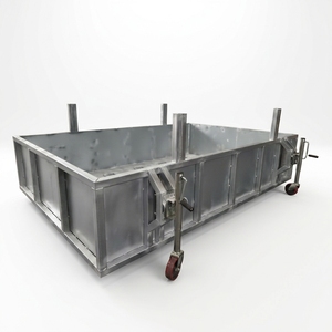 Conteneur de stockage en acier galvanisé robuste avec roues, grande boîte à palettes métallique mobile industrielle pour la logistique d'entrepôt - Product Image 1