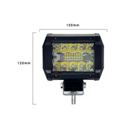 Phare de travail LED 60W 4 pouces à 3 rangées de triple LED, IP68, en plastique, pour tout-terrain, feu antibrouillard externe, accessoire de modification pour SUV