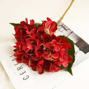 थोक आउटडोर सजावट रेशम कृत्रिम फूल हाइड्रेंजिया घर में रहने के लिए आर्कवे शादी की सजावट के लिए उच्च गुणवत्ता के नकली फूल