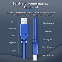 Câble d'imprimante USB 3.0 Type B mâle vers mâle, bleu, haute vitesse, en PVC, pour ordinateur et scanner, longueur personnalisable de 1M à 5M, garantie 12 mois