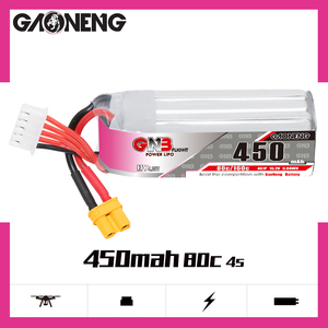 Batería LiPo GNB GaoNeng 4S 15.2V HV <span class=keywords><strong>450mah</strong></span> 80C XT30 Tipo Largo para Dron de Carreras FPV sin Escobillas Torrent 110 <span class=keywords><strong>BetaFPV</strong></span> Beta 85X Whoop - Product Image 2