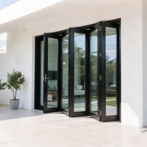 Puerta Plegable Doble de Aluminio con Acristalamiento para Exteriores, Resistente a Impactos, Impermeable, a Prueba de Huracanes, Moderna, Tipo Nuevo, de LEDOW para EE. UU. - Product Image 4