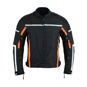 Veste de course moto professionnelle pour homme en cuir de vachette véritable avec protection CE niveau 2 et protection dorsale - Product Image 1