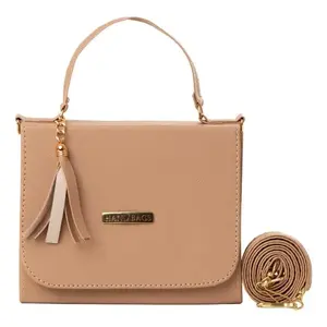 Sac messager pour femme Fana Lcela Leia, rangement maquillage, avec pompon, style classique, en microfibre et cuir synthétique, poignée supérieure - Product Image 1