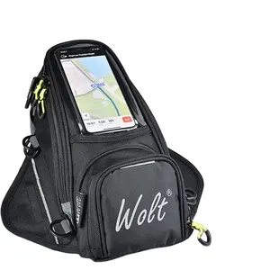 Powersportsモーターサイクルタンクバッグ防水レインカバー付き強力な磁気、バイクバッグ携帯電話ナビ用透明ポケット