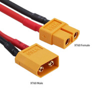 Adaptateur XT60 mâle vers XT60 femelle avec câble d'extension de 20 cm en silicone 12AWG pour panneau solaire, camping-car, automobile, batterie Lipo RC