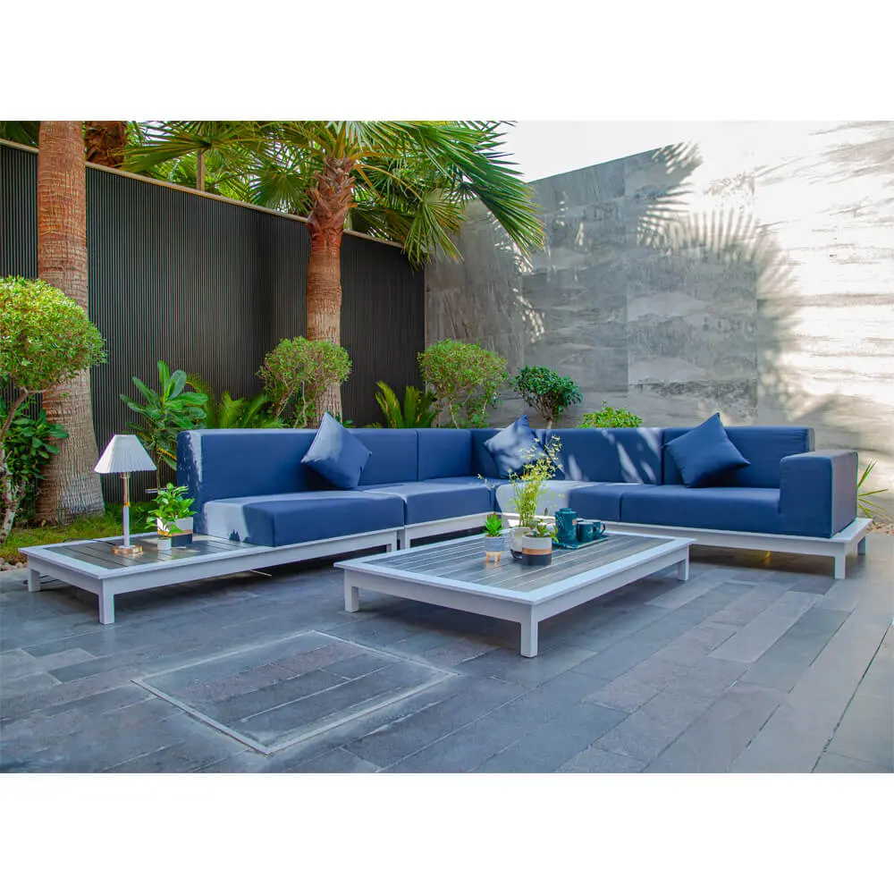 Nuovo <span class=keywords><strong>Design</strong></span> in alluminio impermeabile da giardino divano da esterno in tessuto divano da giardino in alluminio