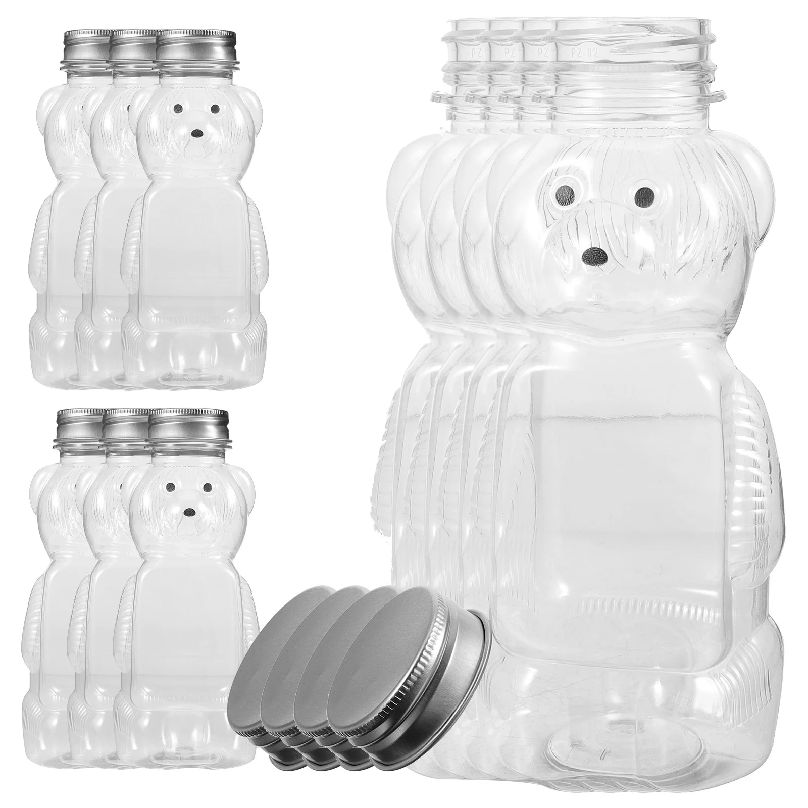 50 Pack Plastic Honey Bear Bottles Jars, 2 Oz Honey Bear Cup
