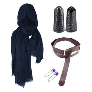 Costume Cosplay vintage pour hommes chevalier médiéval cape à capuche écharpe ceinture Renaissance protège-poignets accessoires d'Halloween accessoire - Product Image 5