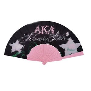 Éventail pliable personnalisé de 23 cm avec lettres grecques, impression numérique couleur sur bambou, écologique, pour article promotionnel - Product Image 1